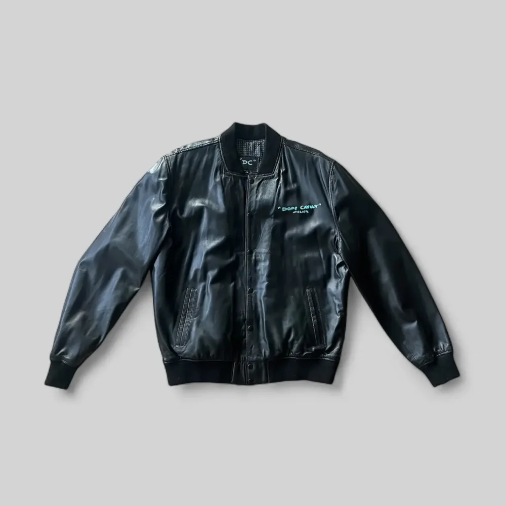 Bomber Leather Jacket - Rich Mcduck Hand Painted