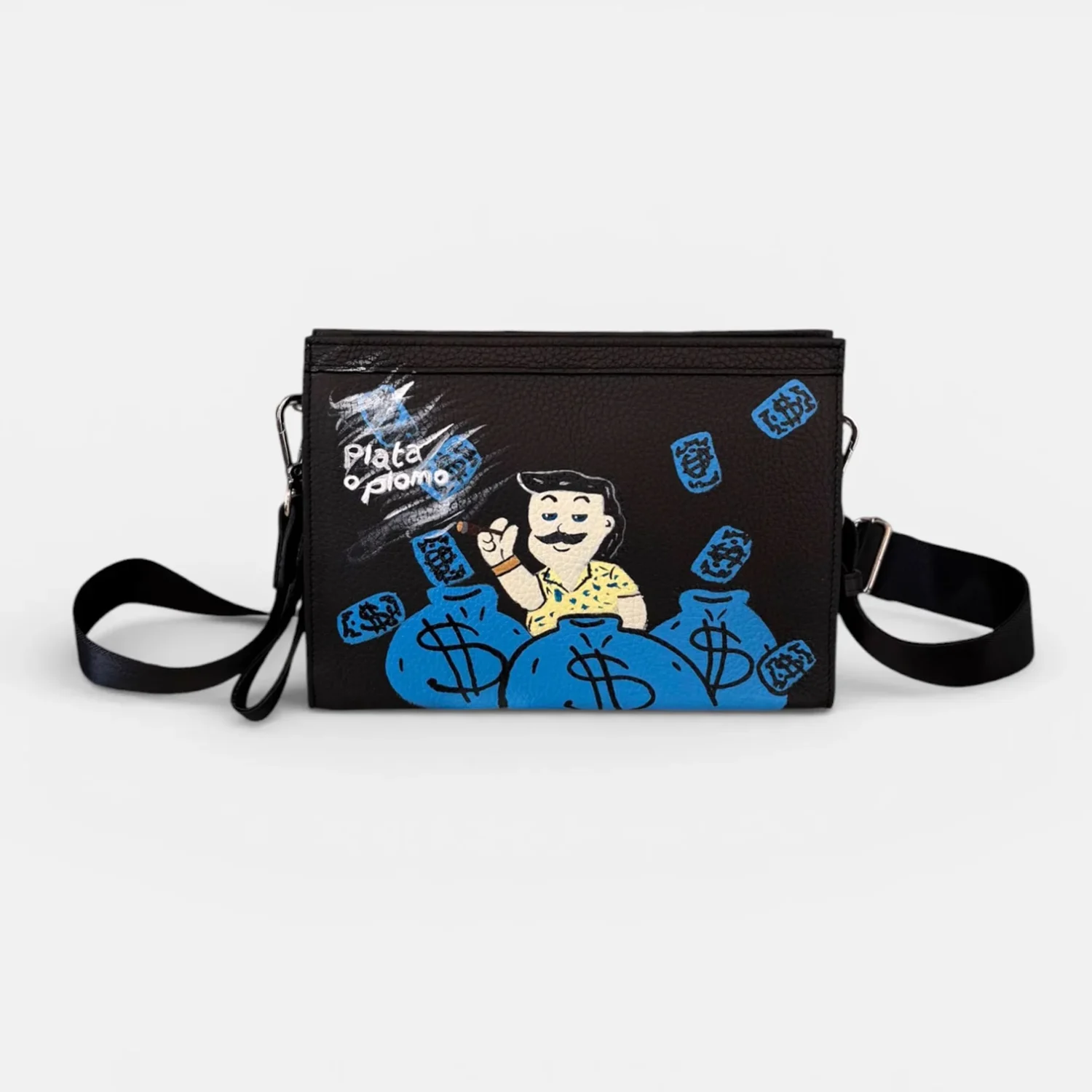Sling Bag - Hand-Painted Cigar Club