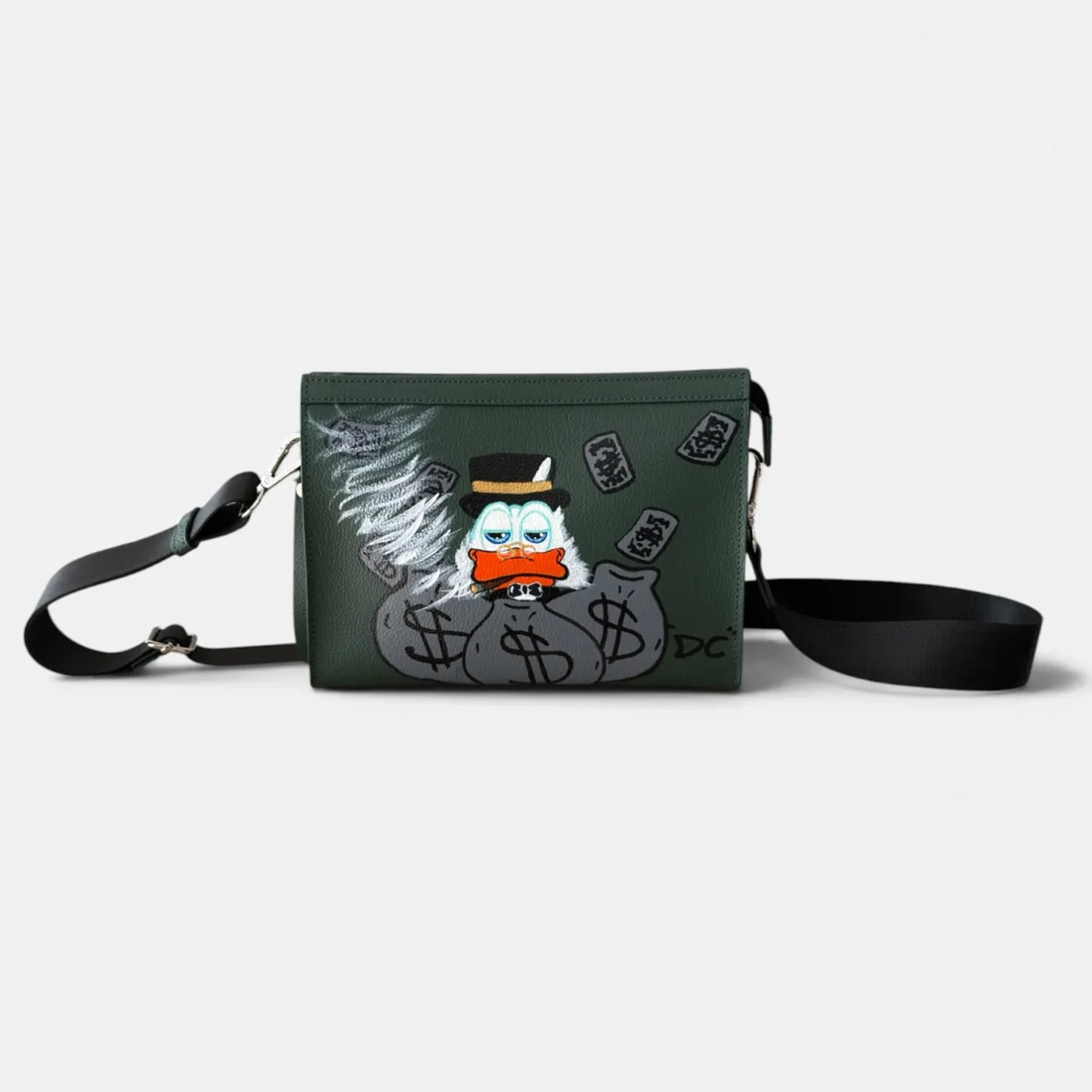 Sling bag Emerald Green – Hand Painted DC Mcduck