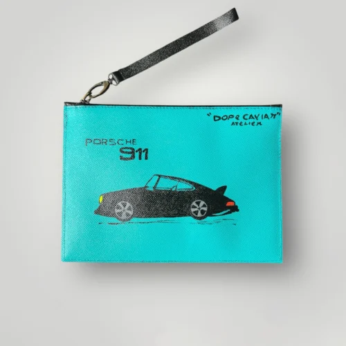 Vintage Pouch To Go - Hand Painted Classic Porsche 911