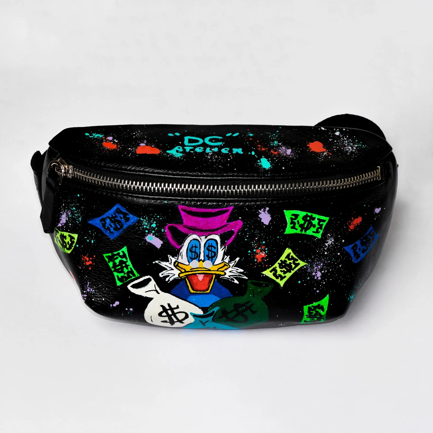 Crossbody Bag Painted "Riche Scrooge Duck"