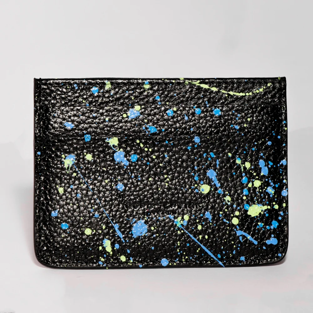 Card Holder Splashed "shades of pistache & blue"
